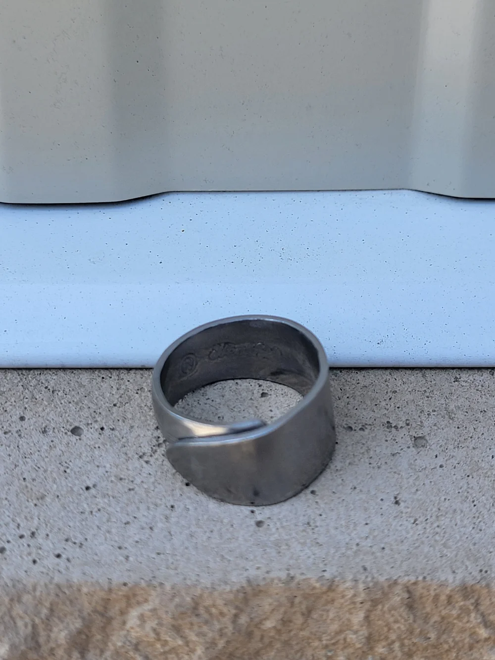 Men's Wide Stainless Steel Band Ring - Silver